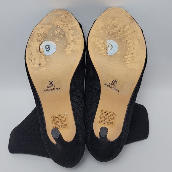 Catherine Malandrino Nitty Stretch Ankle Pull On Open Peep Toe Sock Heel Boot 9 - Picture 7 of 13